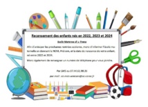 Ecole maternelle : recencement des enfants nés entre 2022 et 2024